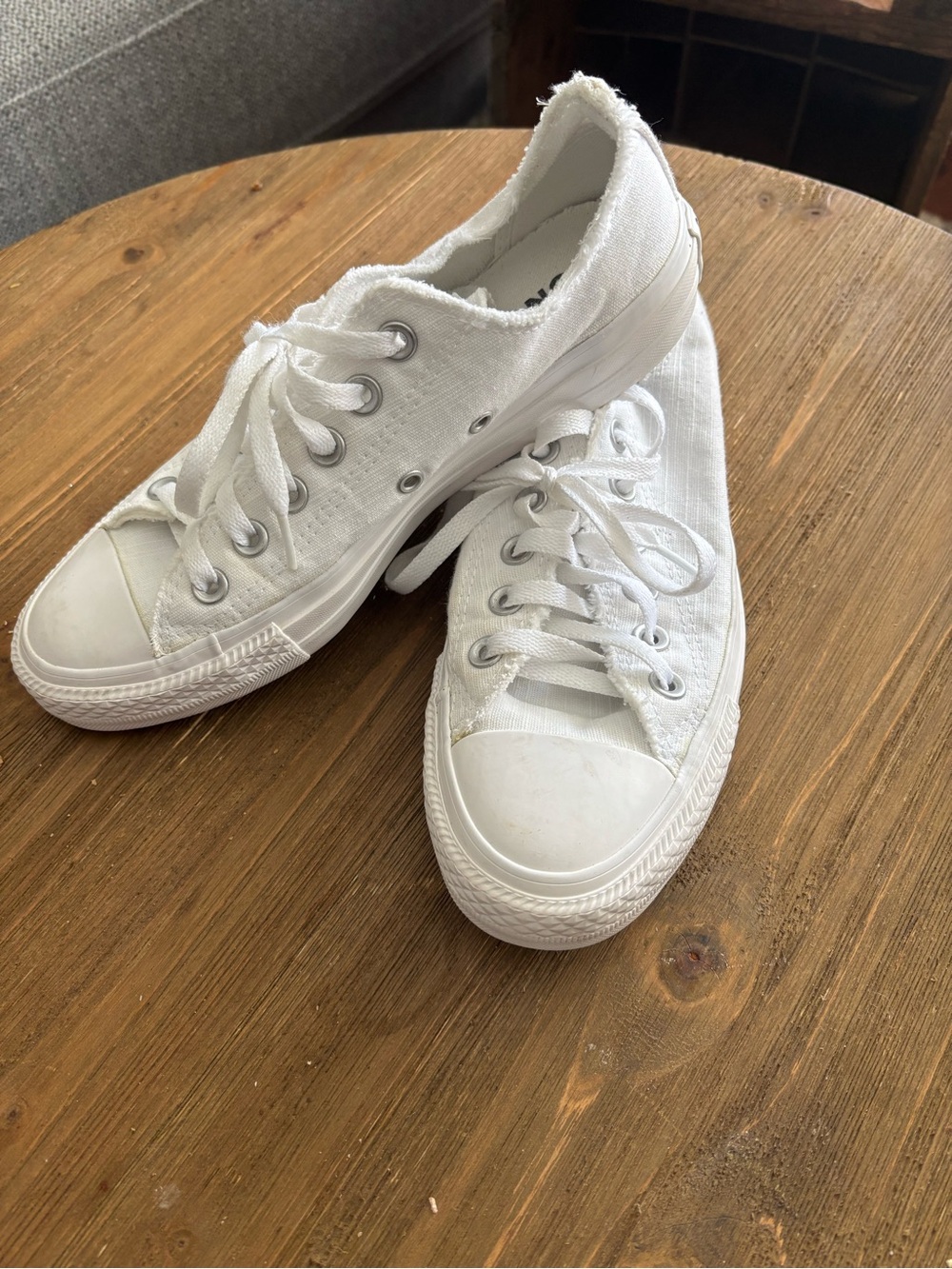Converse All Star Low Top Sneakers with Frayed Edges